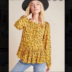 Anthropologie Maeve XS Peplum Blouse